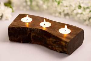 Élégant Porte-Bougie en Bois pour Bougies Chauffe-Plat, Décoration d'Intérieur, Centre de Table de Pâques, Style Ferme Vintage, Fait Main, Résistant à la Chaleur, Cadeau - Product Image 3