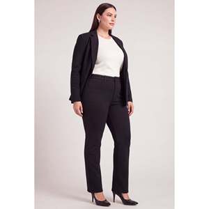 Pantalones de acero de gran tamaño, negros, con diseño de tubo y dobladillo. - Product Image 4