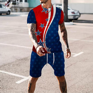 Ensemble T-Shirt et Short à manches courtes pour homme, 2 pièces, décontracté, couleur unie, Gym, Offre Spéciale - Product Image 2