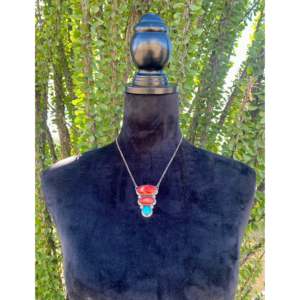 Collier en argent sterling Tony Yazzie Sleeping Beauty Turquoise & Spiny Oys pour occasions spéciales - Product Image 2
