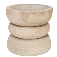 Tabouret Cube Vintage en Bois d'Acacia Naturel en Bois Massif Mobilier de Salon Salle à Manger Hôtel Design Rustique Fabriqué au Vietnam