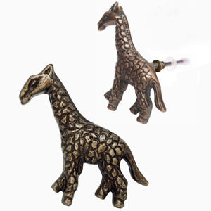 Modern Giraffe Animal Brass Antique Cast Iron <b>Door</b> Knobs Drawer Pull Handle <b>for</b> Wardrobe Dresser Kitchen Bedroom Furniture - Product Image 1