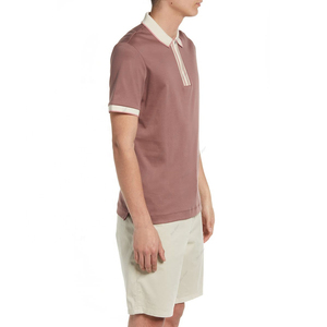 ใหม่ล่าสุดโลโก้ที่กําหนดเองการออกแบบที่ไม่ซ้ํากันนุ่มผู้ชายเสื้อยืดซิปแขนสั้นBreathableผ้าฝ้าย 100% เสื้อโปโลผู้ชาย - Product Image 4