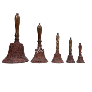 Campanas Metálicas Decorativas Navideñas con Asas de Madera, Estilo Náutico, Campanas de Mano, Tamaños Personalizados, Juegos de Campanas Decorativas para Regalo - Product Image 2
