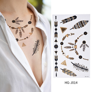 Etiqueta engomada metálica personalizada del <span class=keywords><strong>tatuaje</strong></span> temporal del diseño de la pulsera para la joyería de la muñeca del <span class=keywords><strong>brazo</strong></span> Flash del arte corporal hoja de <span class=keywords><strong>tatuaje</strong></span> no tóxica impermeable - Product Image 2