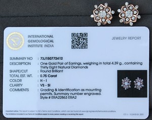 IGI certifié diamant naturel collier pendentif boucle d'oreille ensemble minimaliste léger bijoux élégant tenue quotidienne cadeau pour les femmes - Product Image 3