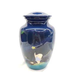 Urna funeraria de urna de cremación de estrella fugaz para cenizas humanas hecha a mano en aluminio adecuada para entierro de cementerio o nicho tamaño personalizado - Product Image 1