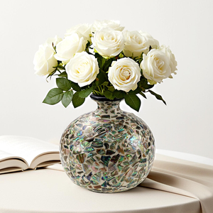 แจกันดอกไม้ตกแต่งงานฝีมือเรซิ่นแบบดั้งเดิมคุณภาพพรีเมียม กันน้ำ เป็นมิตรกับสิ่งแวดล้อม เหมาะสำหรับตกแต่งห้องนั่งเล่น ห้องนอน และสำนักงาน - Product Image 5