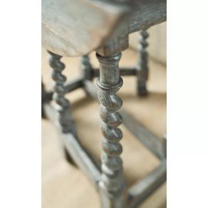 Table d'appoint pliable en bois de manguier antique rustique avec jambes sculptées en détresse meubles de chambre à coucher de salon traditionnels - Product Image 3