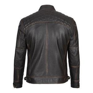 High Performance Men's Leather Bomber <b>Jacket</b> with Stand Collar and Hooded Design for Travel and Casual Use - Product Image 2