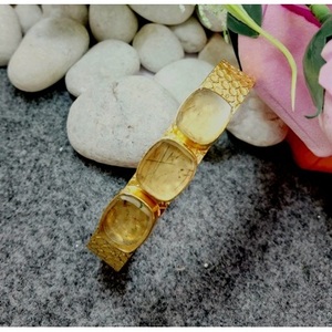 Brass Gold Plated Fashion Cuff <b>Bracelets</b> with Gemstones Elegant Jewelry Accessory - Product Image 4