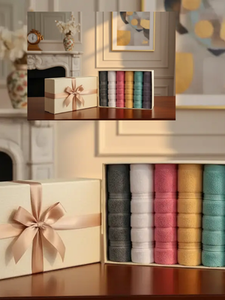 Eco-Friendly Large Plush <b>Bath</b> <b>Towel</b> <b>Set</b> Soft Turkish Cotton Quick-Dry Plaid Embroidered Design Antimicrobial Child-Proof for - Product Image 4