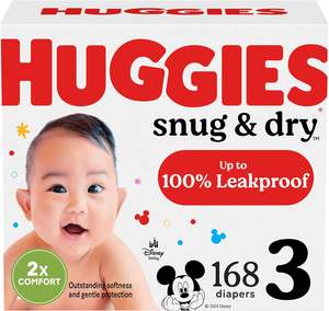 Pañales Huggies Talla 3, Pañales para Bebé Snug & Dry, Talla 3 (7-13 kg), 168 Unidades, Embalaje Puede Variar - Product Image 6