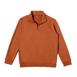 Sudadera de lana con media cremallera para hombre a la moda, tela gruesa de mezcla de algodón, interior suave de primera calidad, logotipo bordado OEM ODM, fábrica al por mayor - Product Image 3