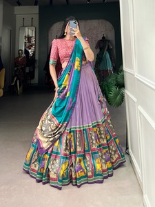 FashionHarbour taux de gros Tussar soie Bollywood Style Lehenga Choli avec Dupatta vêtements d'hiver traditionnels pour les fêtes - Product Image 3