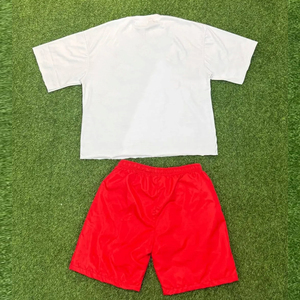 Ensemble de t-shirts et shorts en coton à impression graphique Streetwear d'été Ensemble 2 pièces décontracté Ensembles de shorts imprimés en coton OEM avec logo personnalisé - Product Image 2