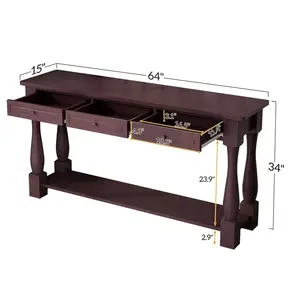 solid wood console table .