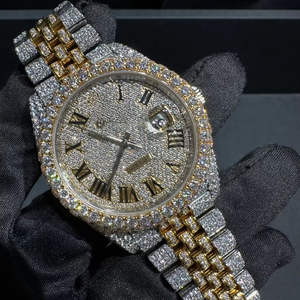 Hiphop Unique Unisex Luxury <b>Mechanical</b> <b>Watch</b> Gold Dial Stainless Steel Leather Band Water Resistant Analog Display Date Feature - Product Image 1