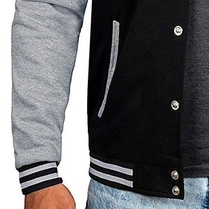 Veste universitaire professionnelle en gros de qualité supérieure pour hommes avec produit d'hiver à manches en cuir au design unique et confortable - Product Image 3