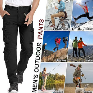Men's Tactical <b>Pants</b> Smart Casual Fleece Lining Elastic Waist 8 Pockets <b>Work</b> <b>Cargo</b> Quick Dry Breathable Straight Winter Outdoor - Product Image 5