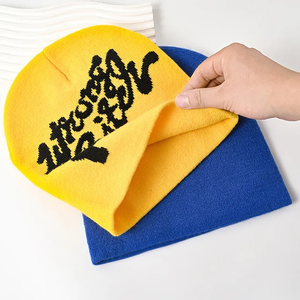 100% acrílico invierno calidez carta patrón sombrero de punto Super alta calidad Casual versátil para hombres y mujeres - Product Image 1
