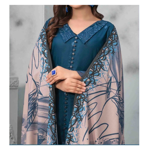 Llegada transpirable Digital impreso chal Dupatta liso grapa Shalwar tela embalaje personalizado tejido método Natural - Product Image 1