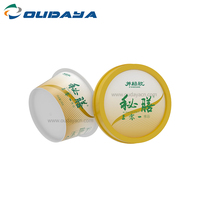 Contenedores de embalaje de yogur de 170ml con impresión IML Taza de pudín de helado de plástico con tapa y cuchara