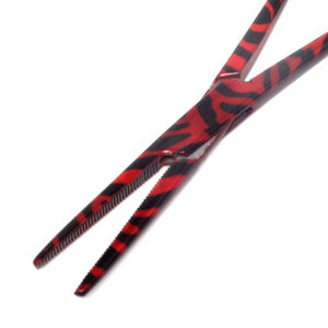 คีมหนีบเครื่องมือทันตกรรมแบบโค้งสีแดง5.5นิ้วทำจากสเตนเลสสตีล - Product Image 2