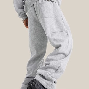 Pantalons de survêtement unisexes de haute qualité OEM 2025, couleur unie, 420 GSM, lourds, à jambes larges, tendance, pour hommes - Product Image 3