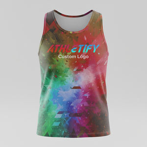 Camiseta sin mangas de poliéster sublimado para hombre con estilo, ajustada, diseño personalizado, ropa informal, tela transpirable para máxima comodidad y flexibilidad - Product Image 1