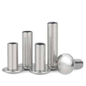 Remache semitubular de cabeza redonda de acero inoxidable AISI ANSI 304 316 316L A2 A4 70 80 de 6 mm y 8 mm DIN6791 - Product Image 1