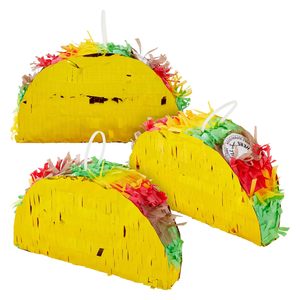Cinco De <span class=keywords><strong>Mayo</strong></span> Fiesta thème Taco Pinata avec bâton en plastique et bandeau Mini Mexique Taco Pinatas pour célébrer la décoration de fête - Product Image 2