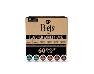 Peet's Coffee, Flavored Light Roast Keurig K-Cup Pods Variety Pack - Vanilla, Caramel Brûlée, Hazelnut Mocha pack of 60 - Product Image 1