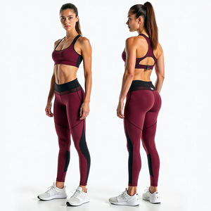 Conjunto de Yoga Personalizado para Mujer Talla Grande, Estilo Urbano Otoñal, Bra y Leggings Sin Costuras, Patrón Transpirable, Tela de Spandex/Poliéster - Product Image 4