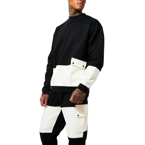 Chándal de chándal con logotipo personalizado, conjuntos de 2 piezas Unisex para hombre, pantalones Cargo de gran tamaño sólidos, chándal de diseñador, 100% algodón transpirable - Product Image 5
