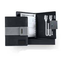 Batterie externe rechargeable Li-Polymère avec logo LED personnalisé à boucle magnétique, alimentation Micro USB, pour ordinateur portable, 8000 mAh, format A5
