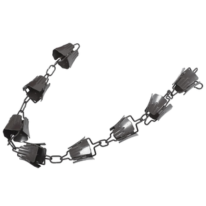 Chaîne de pluie en cuivre et acier inoxydable personnalisée gouttière de gouttière finition rouille foncé ornements de jardin RC90 modèle 89mm de diamètre Inde - Product Image 4