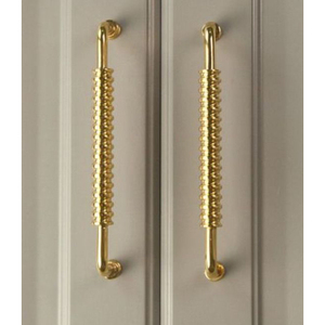 Poignée de porte de placard solide en laiton doré de luxe, simple, pour tiroir, armoire, cave à vin, quincaillerie de meuble - Product Image 5