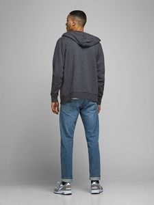 Sweat-shirt à capuche gris foncé pour homme, coupe classique, décontracté, en coton French Terry, imperméable, écologique, respirant, pour l'hiver - Product Image 2