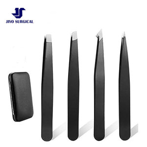 Ensemble de 4 pinces à épiler professionnelles pour sourcils, en acier inoxydable, précision, pointues, plates, kit de beauté et de soin - Product Image 4