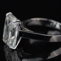Anillo de Diamante de Lujo Cultivado en Laboratorio, 5 Quilates, Color EF, Claridad VS1, Corte Radiante, Oro, Oro Rosa, Plata, Certificado IGI, Diamante para Mujer