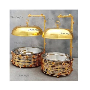 Maravilloso Diseño de Recipiente para Calentar Comida en Metal Dorado Pulido para Accesorios de Hotel, Recipiente para Servir Comida Caliente a Precios Asequibles - Product Image 5
