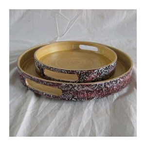 Bol en bambou durable fait à la main lisse avec aspect bois poli parfait pour les collations à salade ou les cadeaux de pendaison de crémaillère - Product Image 3