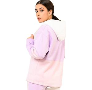 Conjunto de chándal informal de forro polar de 2 piezas unisex de gran tamaño con hombros caídos, top corto y pantalones con capucha, OEM - Product Image 4