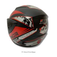 Casque de moto JP13 Armor de haute qualité, rouge noir mat |   Visière simple certifiée SNI, doublée de mousse ABS, légère