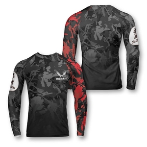 Custom Design Rashguard Long Sleeve Top for Martial Arts <b>Surf</b> Swim and Fitness Breathable Quick Dry Fabric with Logo <b>Printing</b> - Product Image 4
