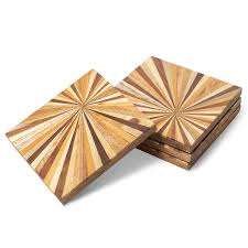 Square wood coasters (set of 4) walnut coasters - Product Image 5