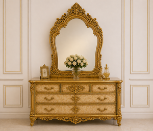 Imperial Baroque Inspired Luxury Teak Wood Master Bedroom Furniture <b>Bed</b> <b>Side</b> Tables Almirah Bedroom Set <b>for</b> Hotel & Villa Use - Product Image 4