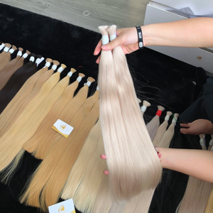 มินห์คัง พรีเมียมแฮร์ สีขายดีที่สุด ซุปเปอร์ดับเบิ้ล บัลค์ สเตรท วีฟ ผมเวียดนามแท้ 100% ดับเบิ้ลดรอน ปลายผมสามารถใช้ได้ - Product Image 1