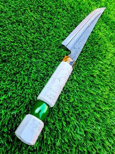 Chef Santoku cuchillo disfraz cuchillos de cocina de acero al carbono con mango de resina personalizable OEM regalo para PADRE PARA COCINEROS - Product Image 6